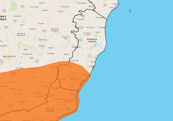 Inmet alerta para risco de acumulado de chuvas no ES