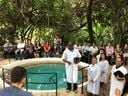 Batismo da Igreja Cristã Maranata em Marilândia, em Minas Gerais.(Maranata/Divulgação)