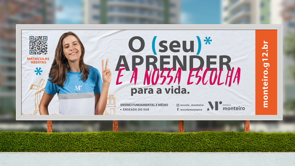 Outdoor da campanha da Escola Monteiro