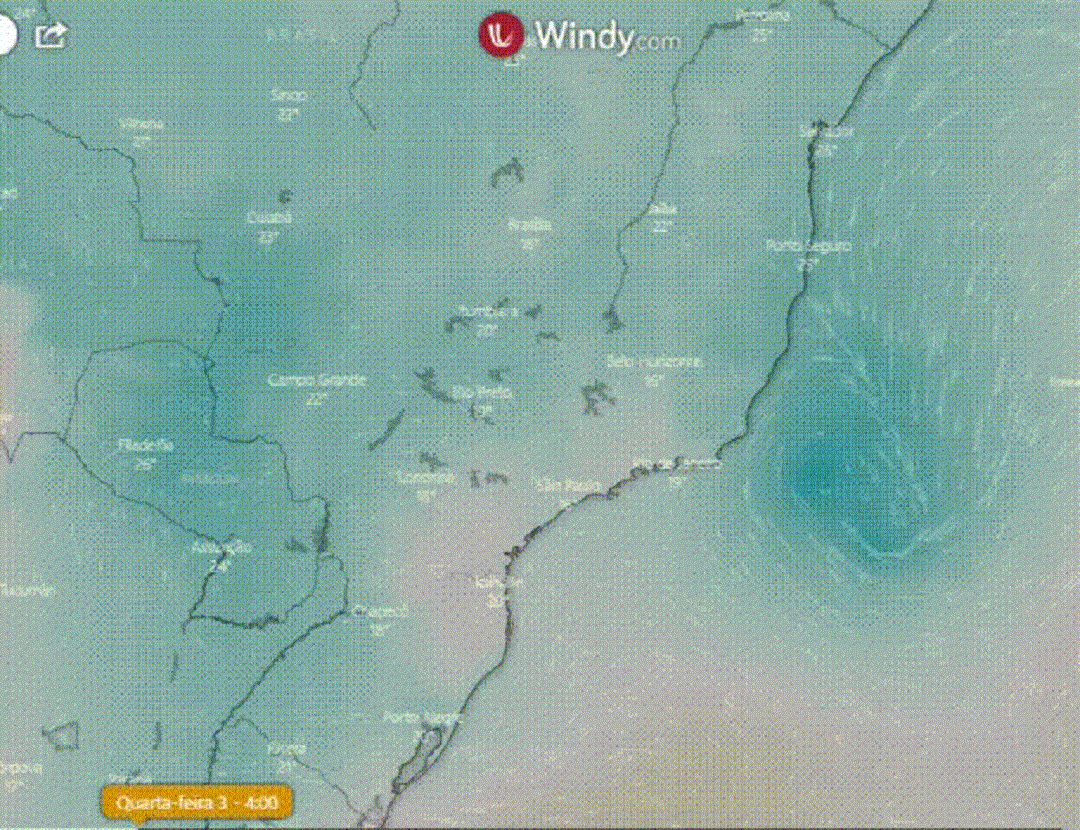 Ciclone subtropical se formou na costa do Sudeste e afeta o Espírito Santo