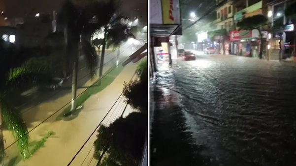Situação das ruas em Santa Maria de Jetibá após a forte chuva que caiu