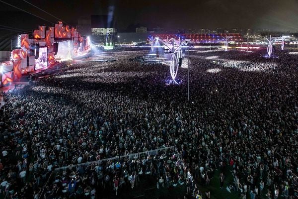 Vista geral do show da banda Nickelback durante o Rock in Rio 2019