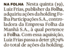Passando a Limpo: Post inventa que Lula é acionista da Folha