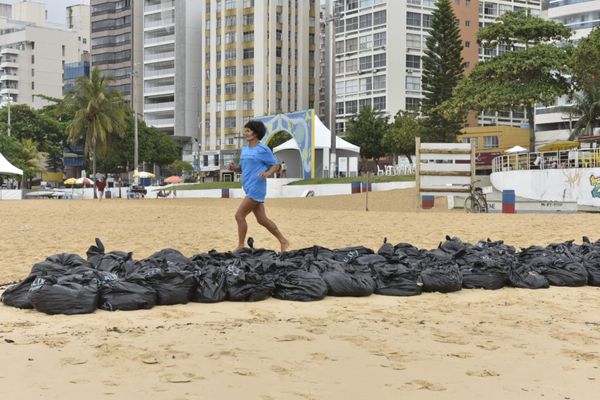 Agentes da Prefeitura de Vila Velha retiraram sacolas de resíduos orgânicos da Praia da Sereia por Ricardo Medeiros