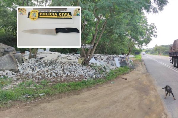 Local onde Wilson dispensou a faca, nas proximidades do posto da PRF na Serra