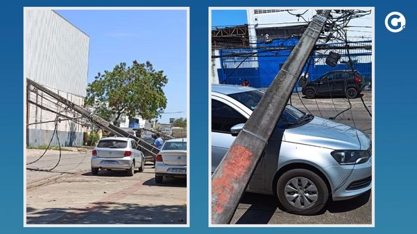 Queda de postes deixa rua na Serra sem energia elétrica