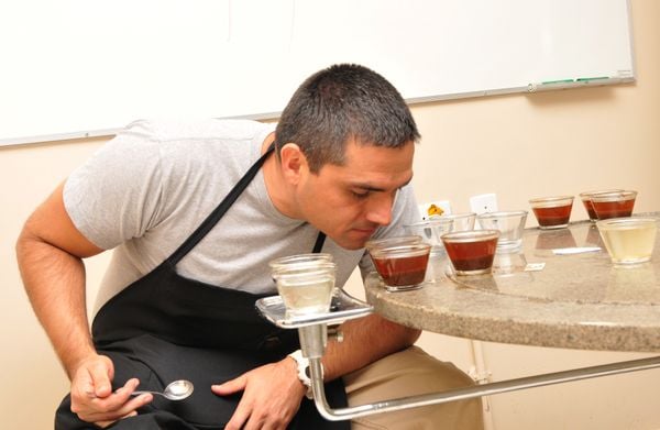 O CCCV promove treinamento de prova de café para produtores rurais.