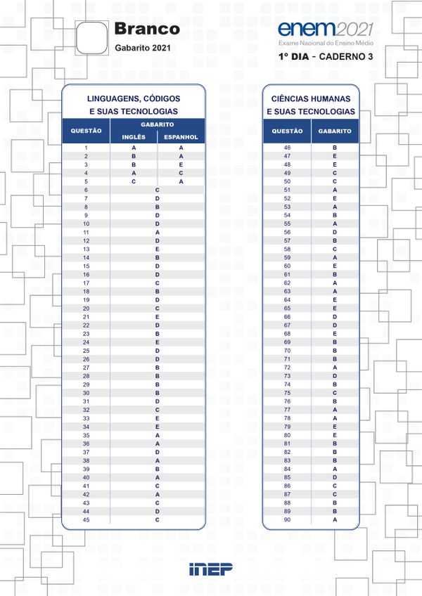 1º Dia - Caderno 3 – Branco – Aplicação Regular