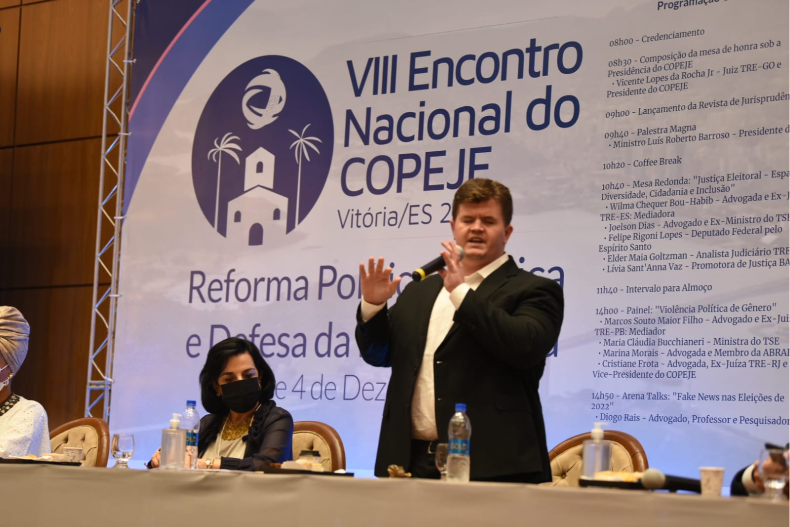 Deputado federal Felipe Rigoni durante evento do Copeje, em Vitória. Crédito: Ricardo Medeiros