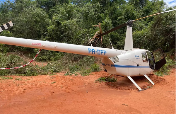 PF apreende helicóptero com cerca de 200 quilos de cocaína no interior de São Paulo