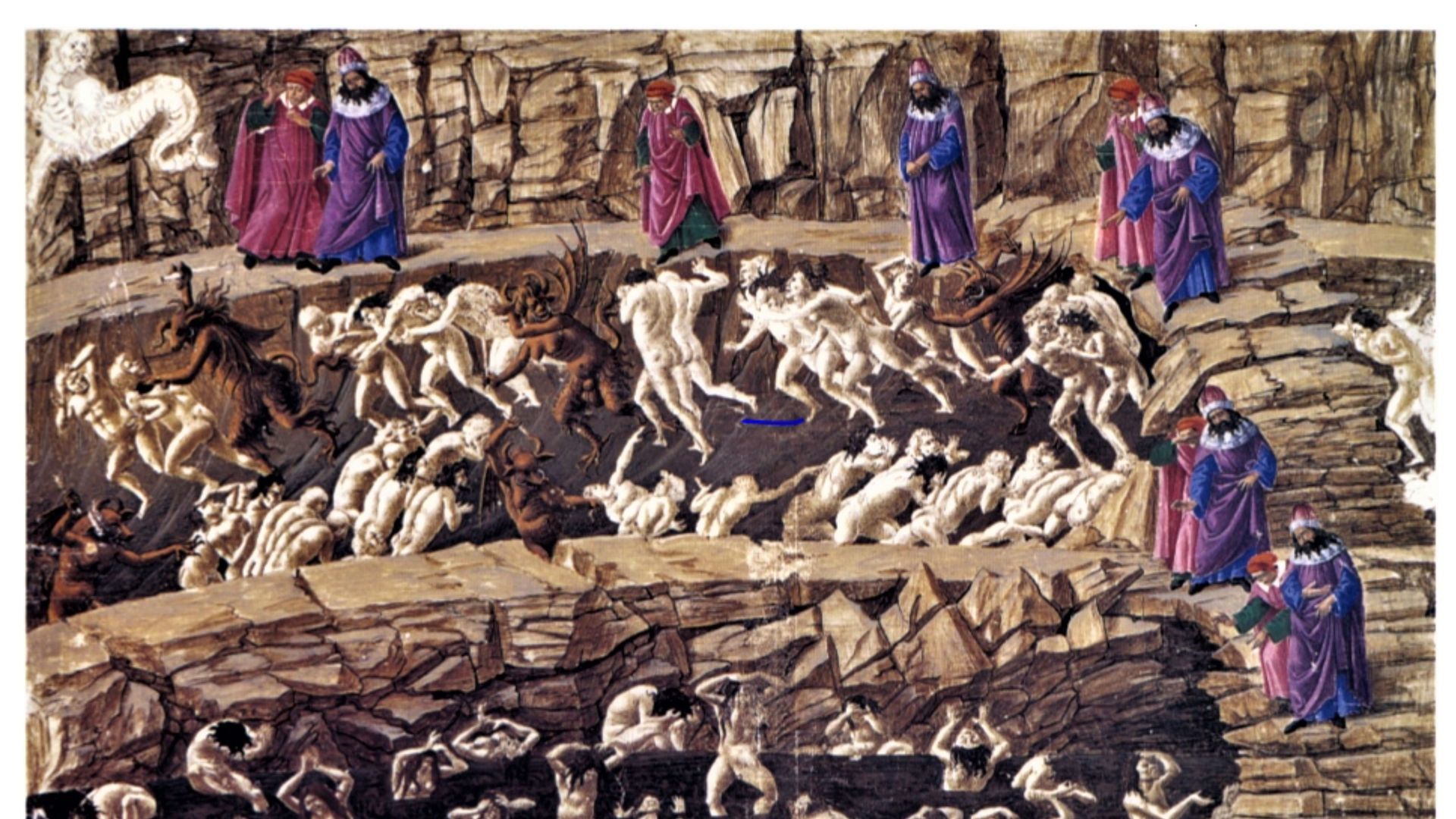 O 8º Círculo do inferno, da 'Divina Comédia', em representação de Sandro Botticelli