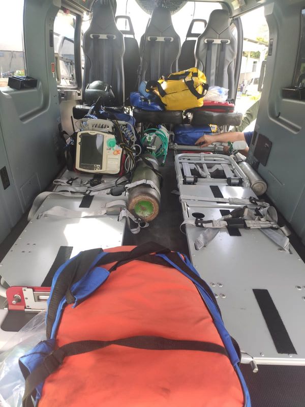 Vítimas de acidente de bicicleta em Venda Nova do Imigrante foram socorridas pelo Notaer por Divulgação/Notaer