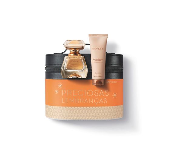 Entre as opções de kit de Natal está o Elysée. Com três itens, o combinado sai a R$ 366,70. por O Boticário/Divulgação