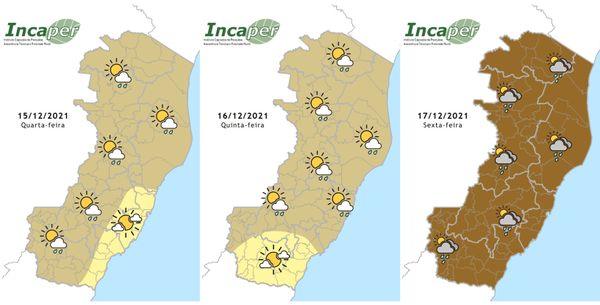 Incaper aponta chuva no ES
