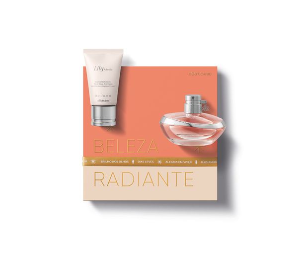 O kit de Natal da Lily Absolu tem dois itens e sai a R$275,80. por O Boticário/Divulgação