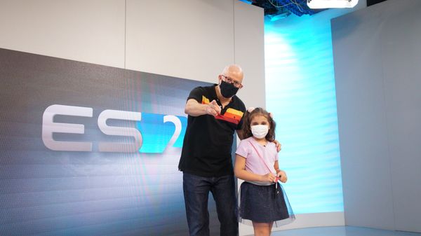 Catarina e Amarildo nos estúdios da TV Gazeta por Fernando Madeira