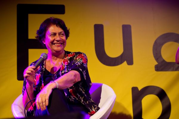 A escritora e presidente da ABL (Academia Brasileira de Letras), Ana Maria Machado durante a FLUPP, evento literário no Morro dos Prazeres, localizado no bairro de Santa Tereza, no Rio de Janeiro (RJ)