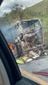 Ônibus ficou totalmente destruído após pegar fogo na BR 262, em Viana