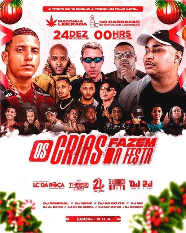 Cartaz da festa clandestina em Vitória, anuncia 