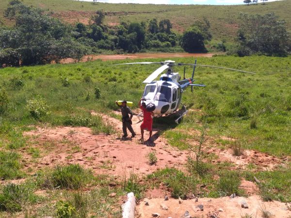 A aeronave do Núcleo de Operações e Transporte Aéreo (Notaer) também ajudou nas buscas. por João Henrique Castro