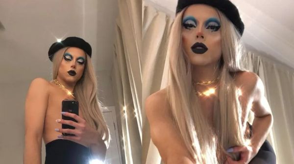 Lucas Santos publica imagens nas redes sociais vestido de drag queen