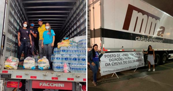 Voluntários recolhe doações para a Bahia