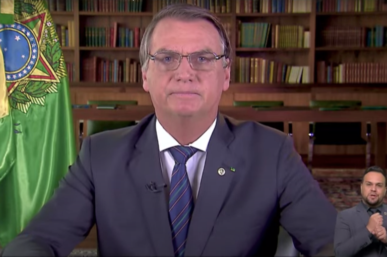 Presidente Jair Bolsonaro em pronunciamento de Ano Novo. Crédito: Reprodução/Youtube Governo Federal