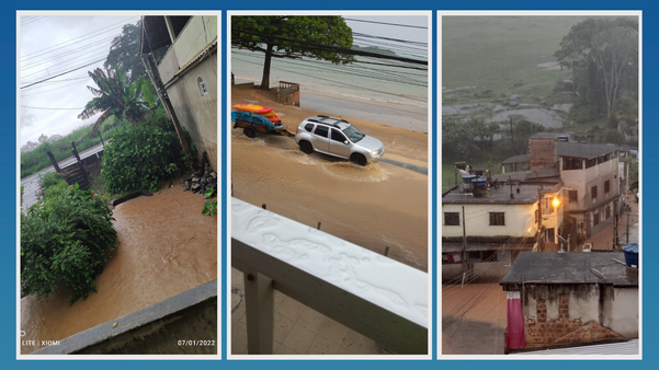Chuva causa alagamento e arrasta moto na região Sul do ES