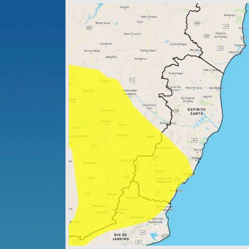 Chuva pode atingir principalmente os municípios das regiões Sul, Caparaó, Serrana e Grande Vitória. Aviso meteorológico foi emitido pelo Instituto Nacional de Meteorologia