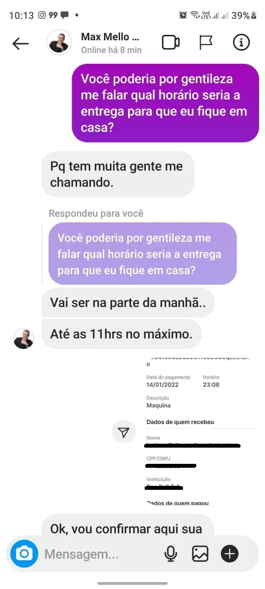 Prints mostram conversa entre suspeitos e potenciais compradores