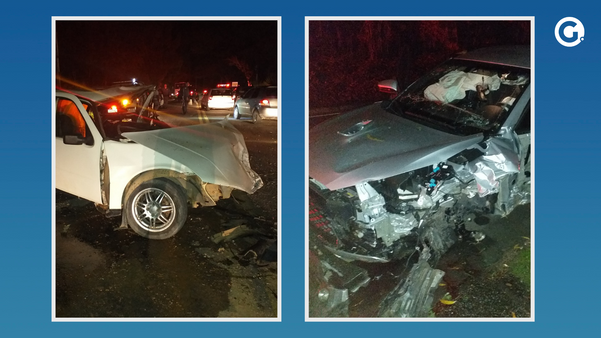 Carros envolvidos no acidente em Aracruz