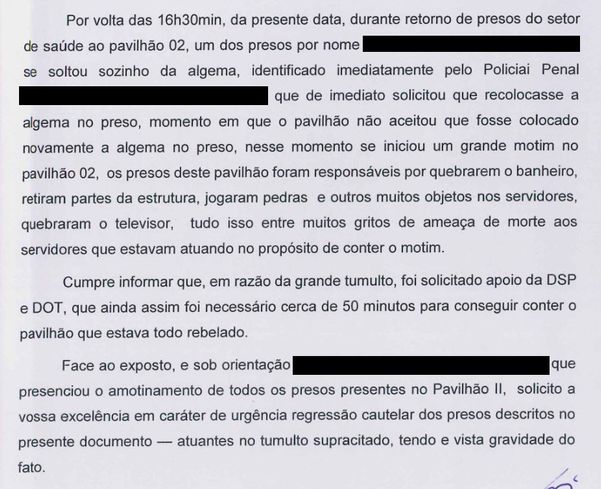 Trecho de ofício enviado pela diretoria da PAES, em Viana