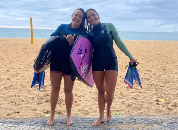 Neymara Carvalho e sua filha Luna Hardman serão adversárias pela primeira vez no Estadual de Bodyboarding