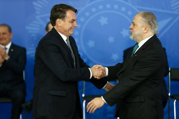 O presidente Jair Bolsonaro participa de posse do procurador-geral da República, Augusto Aras.