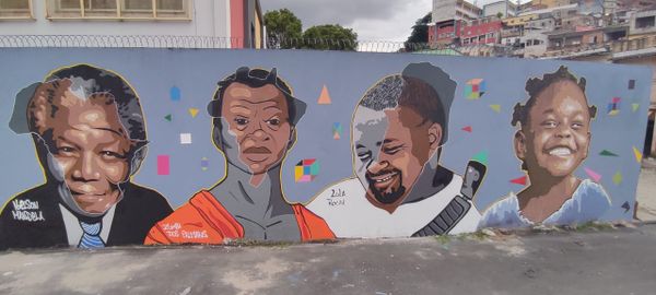 Mural em homenagem a personalidades da cultura negra no bairro Jesus de Nazareth, em Vitória