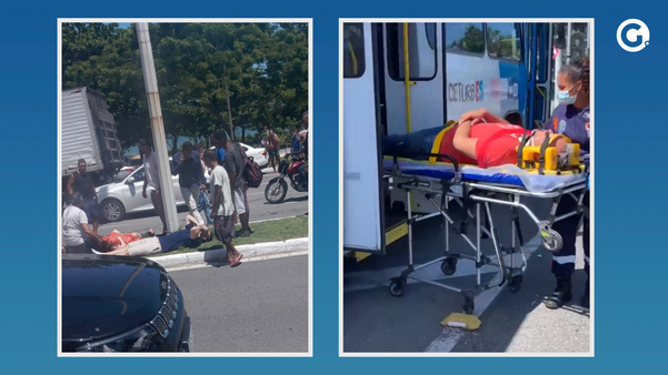 Ao menos três pessoas foram socorridas pelo Samu: um homem e uma mulher que estavam no HB20 e um passageiro do ônibus