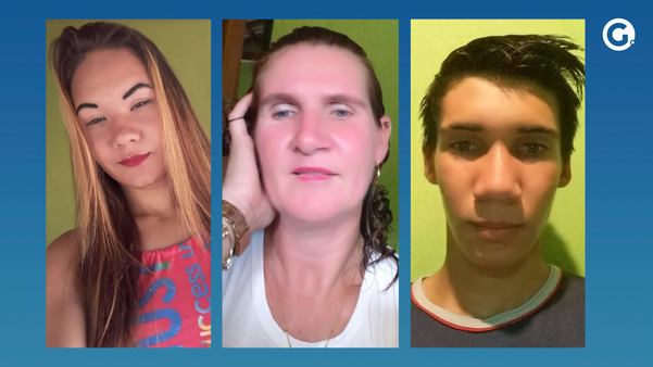 Karine Flegler, 15; a mãe dela, Clauzira Flegler, de 41 anos; e o irmão, Leandro Flegler, 22,  foram mortos na chacina em Vila Valério.