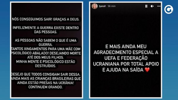 Lyarah relata que conseguiu deixar a Ucrânia