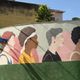 Pintura Marias do Centro, que faz parte do Projeto Cores que acolhem - Colorindo o Centro. O muro fica na rua Sete de Setembro, Centro de Vitória.
