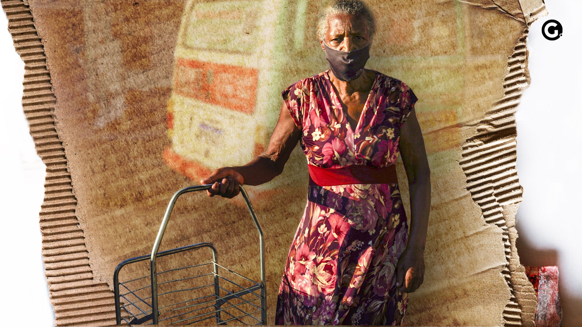 A pensionista Irani da Costa Evangelista, que passou mal de fome, cata latinhas para sobreviver; ela foi em projeto social atrás de cesta básica