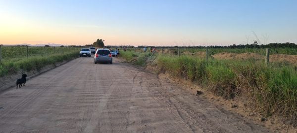 Carro capota e cai dentro de vala ao desviar de vaca em estrada de Aracruz