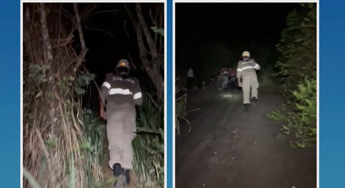 Imagens mostram oito pessoas aguardando a chegada da equipe dos Bombeiros na noite desse sábado (26); uma delas foi socorrida e levada para um hospital em Vitória