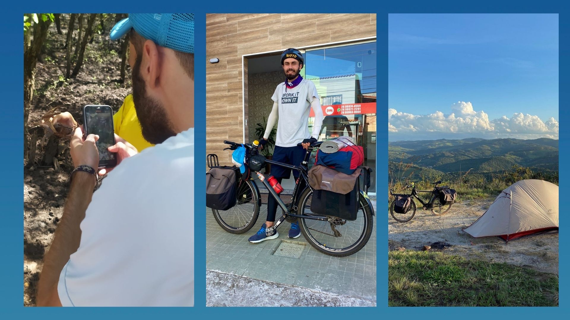 Há três anos, Pavel Sapunov viaja pelo mundo e, no Brasil, está conhecendo cidades de bicicleta. Em conversa com a reportagem de A Gazeta, ele comentou sobre a guerra: 'Não consigo ver motivo de atravessar um lugar e matar pessoas'