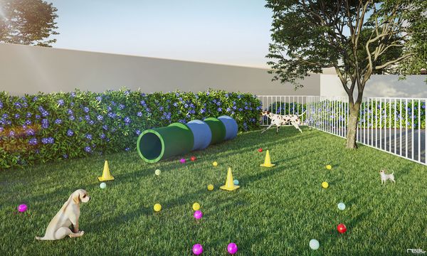 O Vista de Bicanga conta com um Espaço Pet Place, um lugar para os animais de estimação e tutores aproveitarem os momentos de lazer. por Morar Construtora/Divulgação
