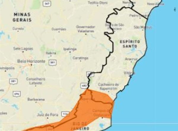 Cidades do Sul do ES recebem alerta de chuvas intensas