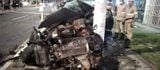 Dois carros se envolveram no acidente que aconteceu na Rodovia do Sol, em Vila Velha, neste domingo (3)(Leitor | A Gazeta)