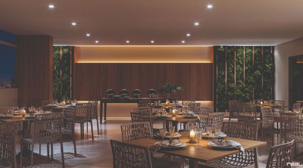 A área de lazer completa inclui quadra recreativa, alameda teen, playground, solarium, piscinas adulto e infantil, espaço grill, espaço gourmet, salão de festas, lounge, churrasqueira, academia, brinquedoteca e espaço pet por Empar Incorporadora