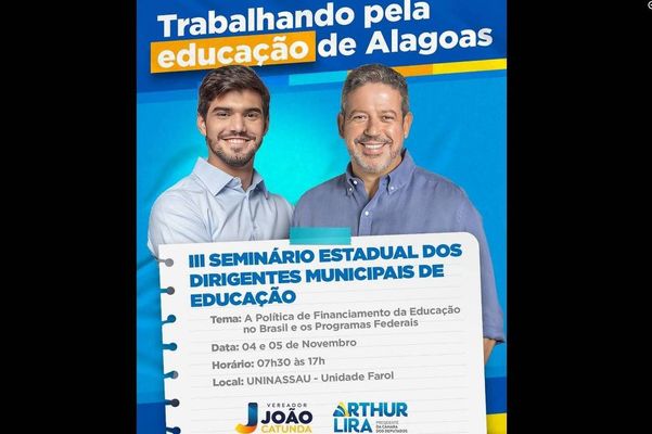 Vereador João Catunda em divulgação com o presidente da Câmara, Arthur Lira (PP-AL) - 
