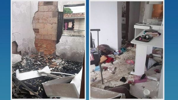 Fotos mostram como a casa do marceneiro Hélio Felipe dos Anjos Martins ficou após incêndio e saques na última quinta-feira (14), em Cariacica