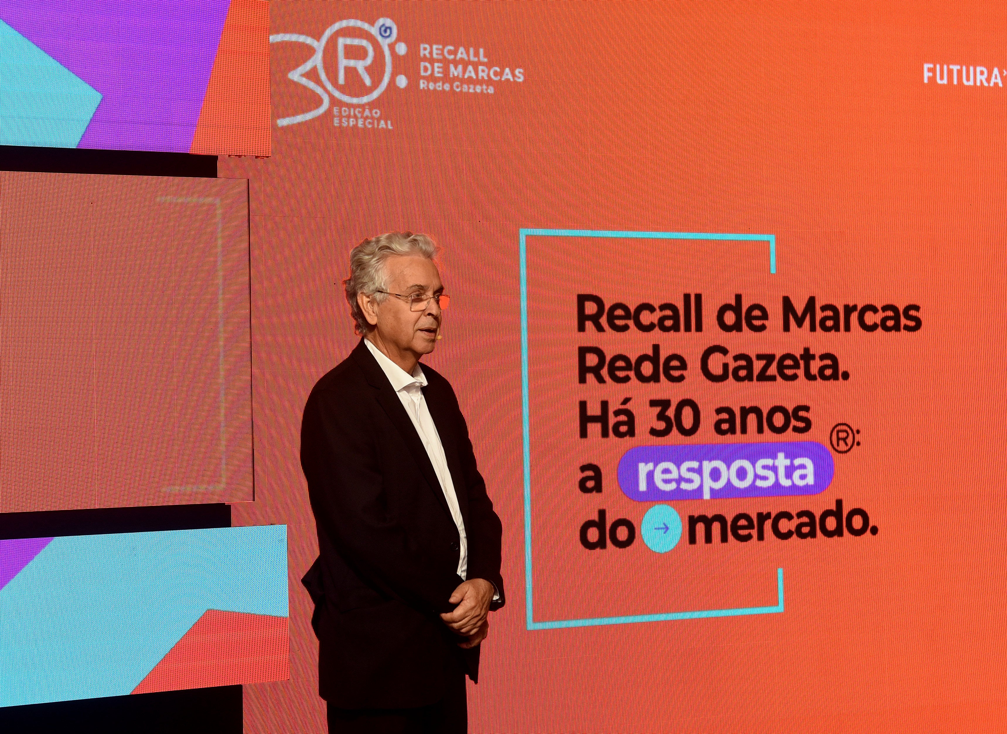 José Luiz Orrico, presidente da Futura Consultoria e Pesquisa, apresentou os resultados do Recall de Marcas 2022 no auditório  da Rede.  